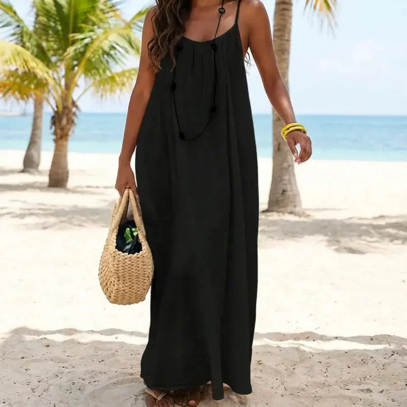 Women's Solid Color Backless Cami Dress Queoon Women's Solid Color Backless Cami Dress Queoon