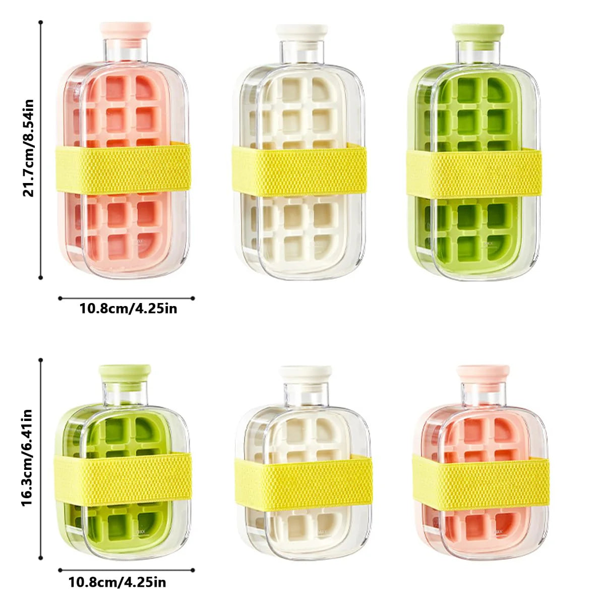 Ice Cube Bottle, 2in1 Touch Free Ice Cube Tray Water Bottle Come With Reusable Straw Tray Easy To Take Ice By Pressing Suitable For Coffee Juice Drinks