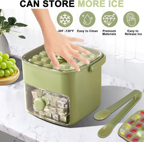 🔥Summer Special Offer 50% Discount🧊Portable ice maker with lid and storage box (48 ice cubes).