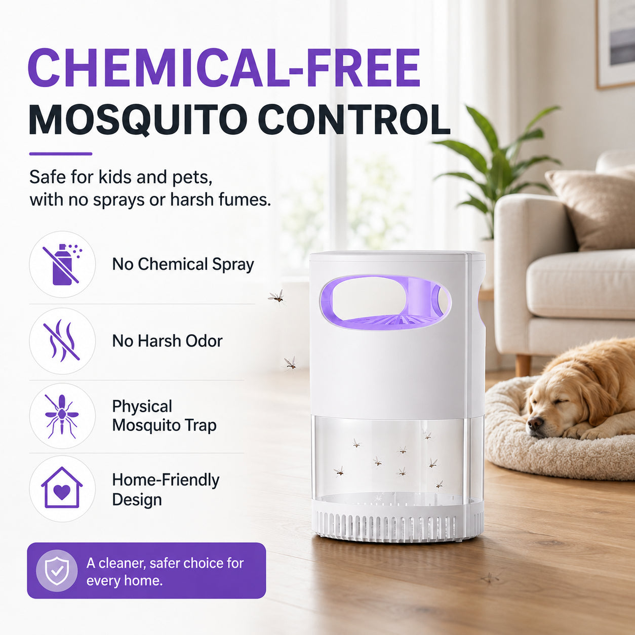 🦟 50% OFF! UV Mosquito Killer Lamp – quiet, USB, chemical-free. 50K+ sold! 🔇🌙