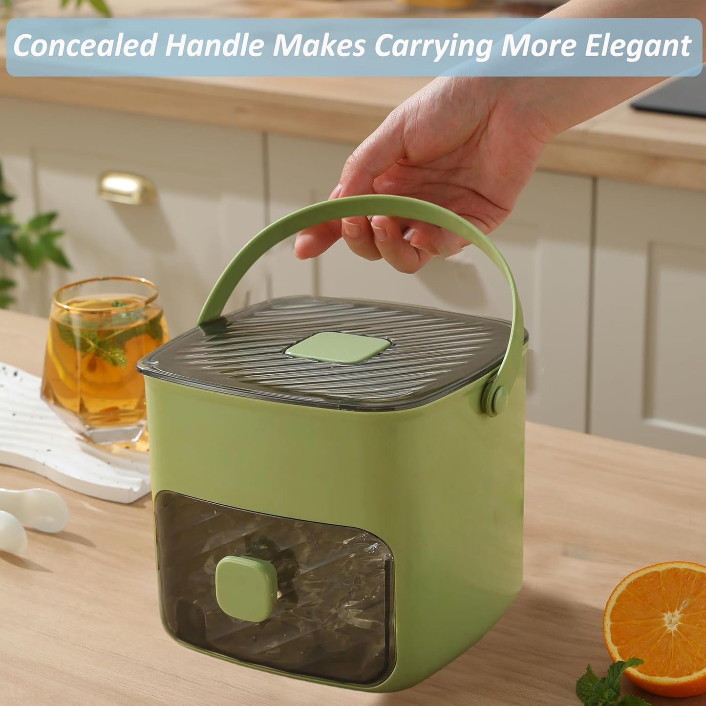 🔥Summer Special Offer 50% Discount🧊Portable ice maker with lid and storage box (48 ice cubes).