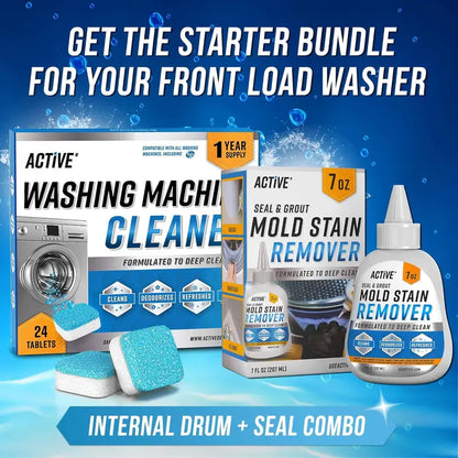 Mold Stain Remover Gel Cleaner Heavy Duty Stain Cleaner for Front Loader Washing Machine Seal, Bathroom Grout, Shower, Caulk - Front Load Washer Cleaning Solution