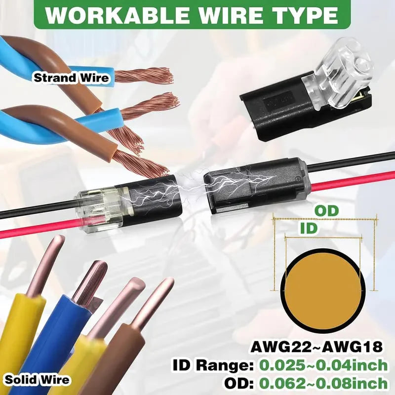 🔥Limited-time 49% off offer!Double-Wire Plug-in Connector Led Light Strip Connectors 2 Pin