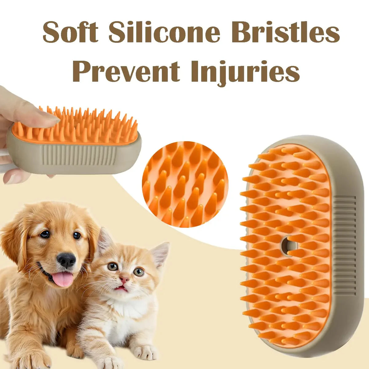3 in 1 Pet Steam Brush | Rechargeable, Self-Cleaning, Deshedding & Massage Tool for Dogs & Cats-Final 3 Hours: 49%OFF 🔥