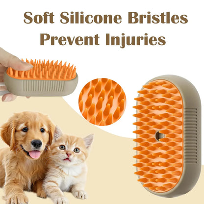3 in 1 Pet Steam Brush | Rechargeable, Self-Cleaning, Deshedding & Massage Tool for Dogs & Cats-Final 3 Hours: 49%OFF 🔥