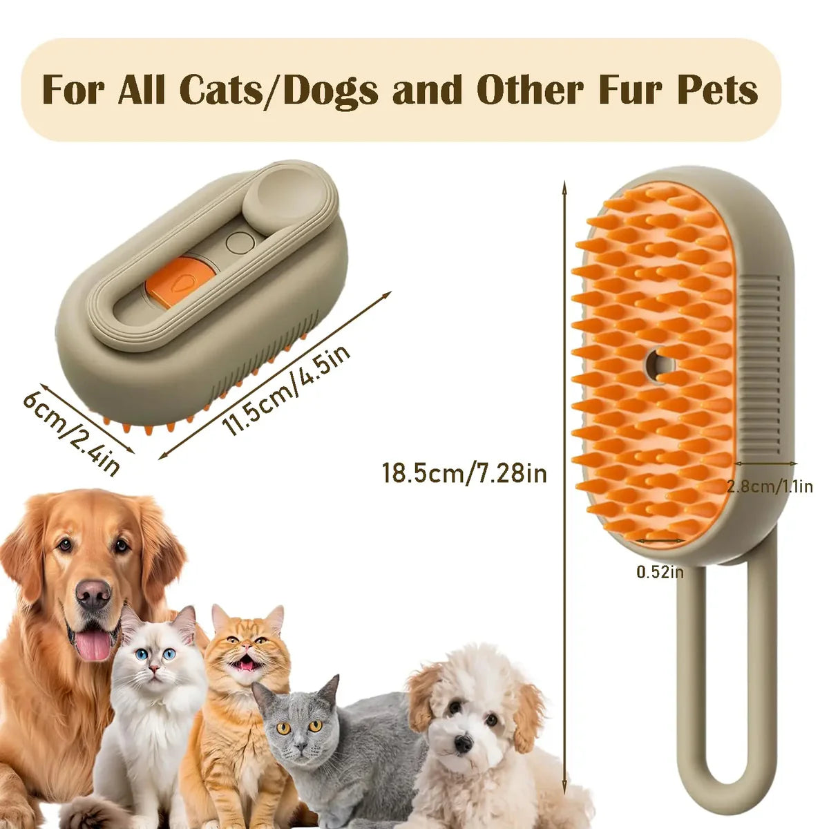3 in 1 Pet Steam Brush | Rechargeable, Self-Cleaning, Deshedding & Massage Tool for Dogs & Cats-Final 3 Hours: 49%OFF 🔥