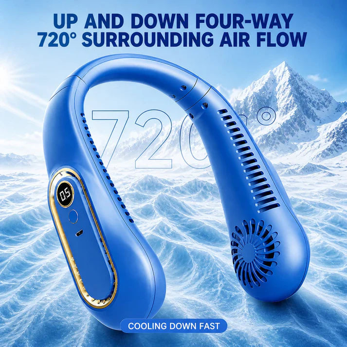 ❄️ 2026 Semiconductor Neck Cooling Fan – Cool-Touch Plate, 720° Airflow & Hands-Free Summer Comfort