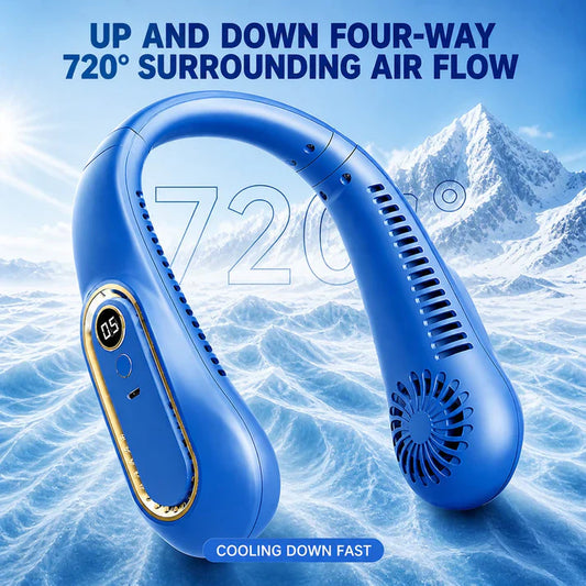 ❄️ 2026 Semiconductor Neck Cooling Fan – Cool-Touch Plate, 720° Airflow & Hands-Free Summer Comfort