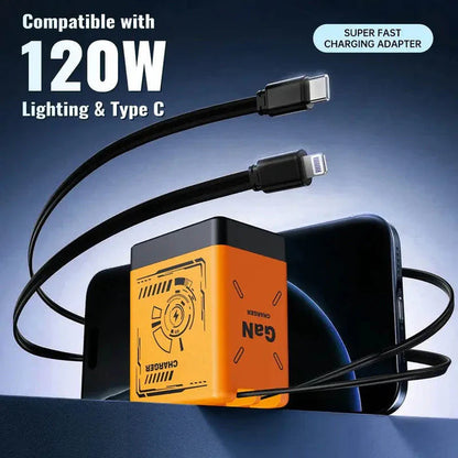 🔥Hot sale✨-GaNPro 120W Retractable Fast Charger Cube