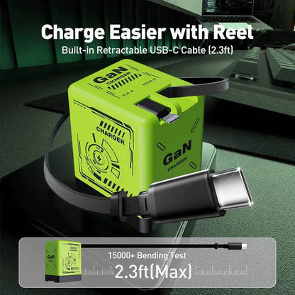 🔥Hot sale✨-GaNPro 120W Retractable Fast Charger Cube