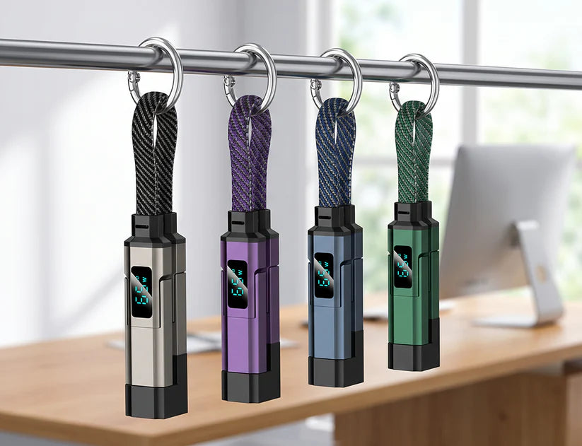 🔥HOT SALE 50% OFF🔥4-in-1 Digital Display Keychain Charging Cable