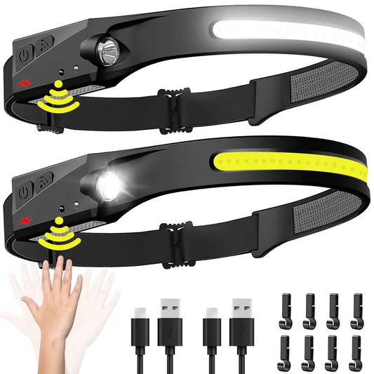 230° Ultra-Wide Beam LED Rechargeable Headlamp