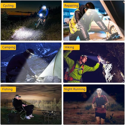 230° Ultra-Wide Beam LED Rechargeable Headlamp