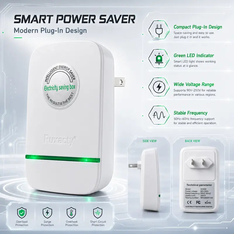 Compact Plug-In Power Box , Built-In Indicator Light, Portable Indoor Plug-In Device for Home, Office, Dorm, Bedroom, and Travel Use