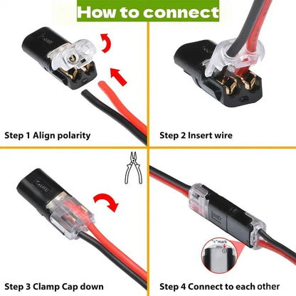 🔥Limited-time 49% off offer!Double-Wire Plug-in Connector Led Light Strip Connectors 2 Pin