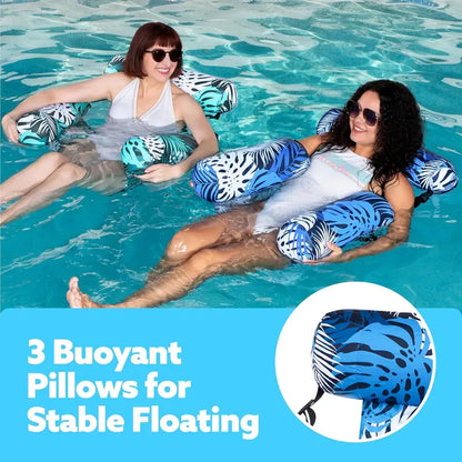 Inflatable Pool Floats for Adults, 2-Pack / 1-Pack Floating Lounge Chairs, Heavy Duty Blow-Up Pool Noodles for Summer Beach, Lake & Party Fun