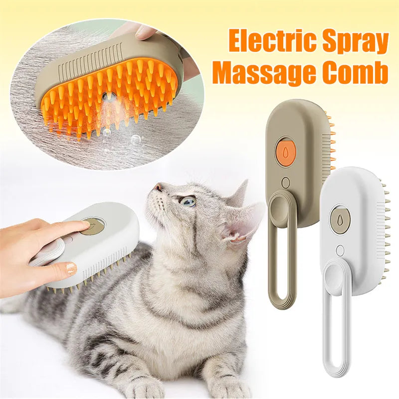 3 in 1 Pet Steam Brush | Rechargeable, Self-Cleaning, Deshedding & Massage Tool for Dogs & Cats-Final 3 Hours: 49%OFF 🔥