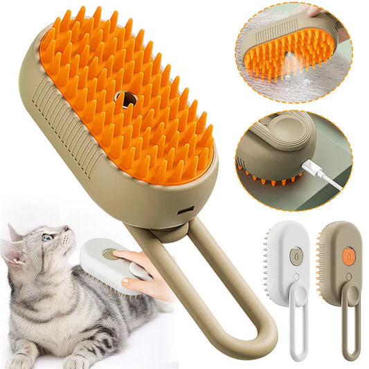 3 in 1 Pet Steam Brush | Rechargeable, Self-Cleaning, Deshedding & Massage Tool for Dogs & Cats-Final 3 Hours: 49%OFF 🔥