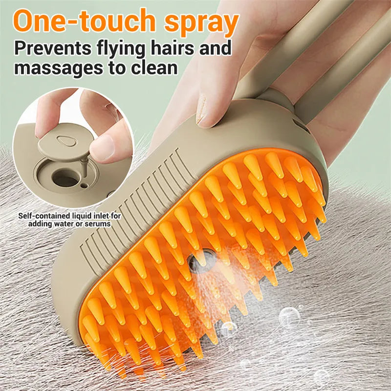 3 in 1 Pet Steam Brush | Rechargeable, Self-Cleaning, Deshedding & Massage Tool for Dogs & Cats-Final 3 Hours: 49%OFF 🔥