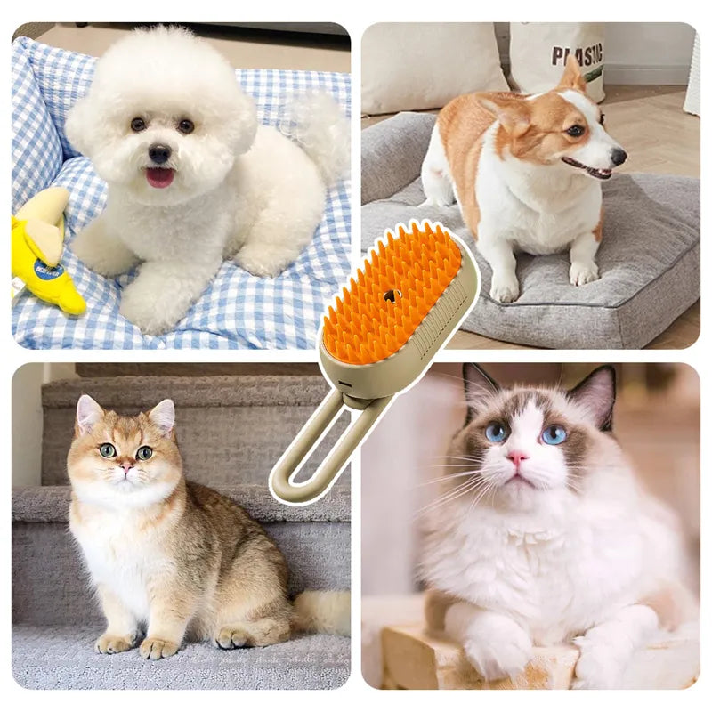 3 in 1 Pet Steam Brush | Rechargeable, Self-Cleaning, Deshedding & Massage Tool for Dogs & Cats-Final 3 Hours: 49%OFF 🔥